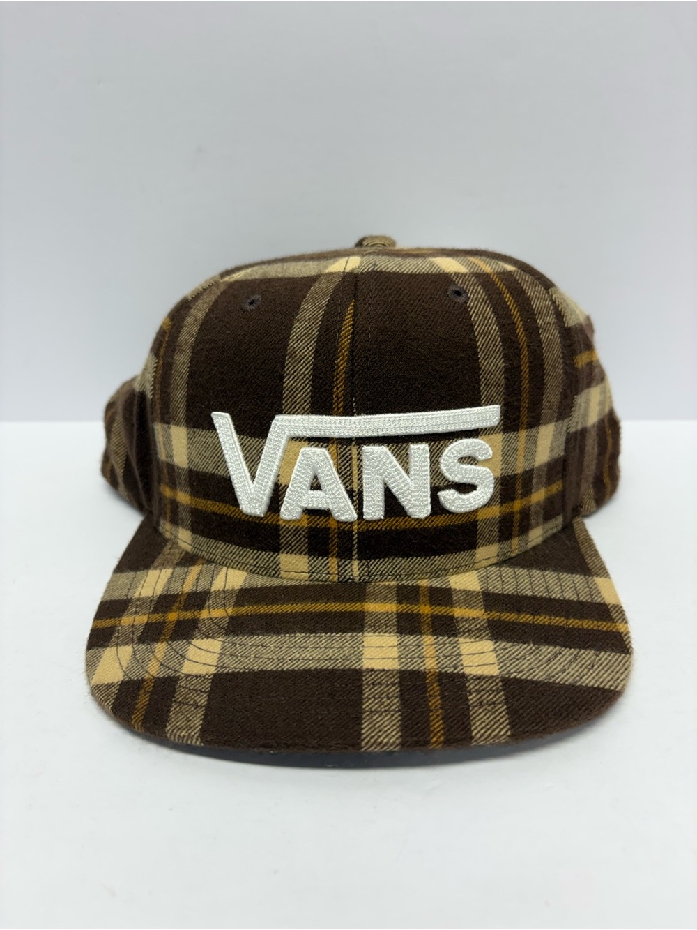 Vans Brown and Tan Plaid Snapback Hat
